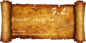 Forró Loréna névjegykártya